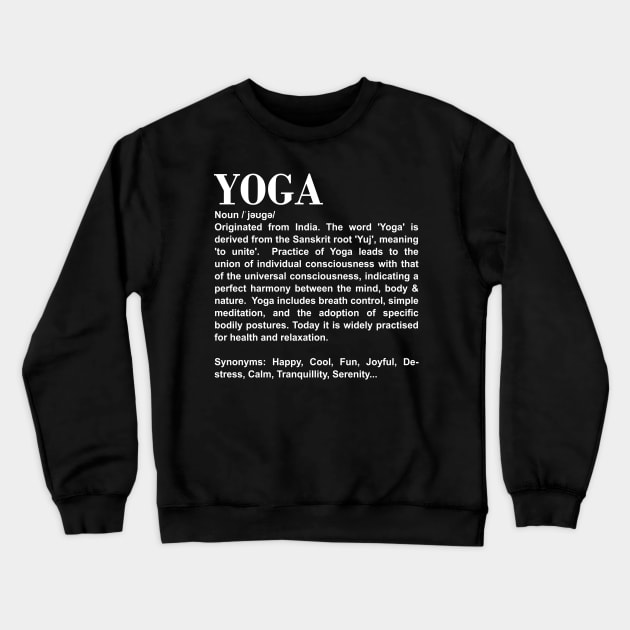 Yoga Synonyms Crewneck Sweatshirt by Koolstudio